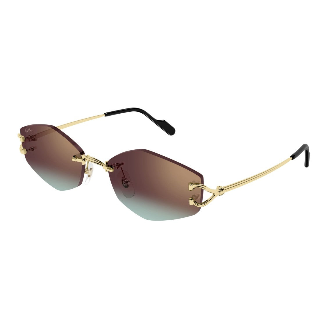 Cartier Rimless Sunglasses With Gradient Lenses And Y-Shaped Temples