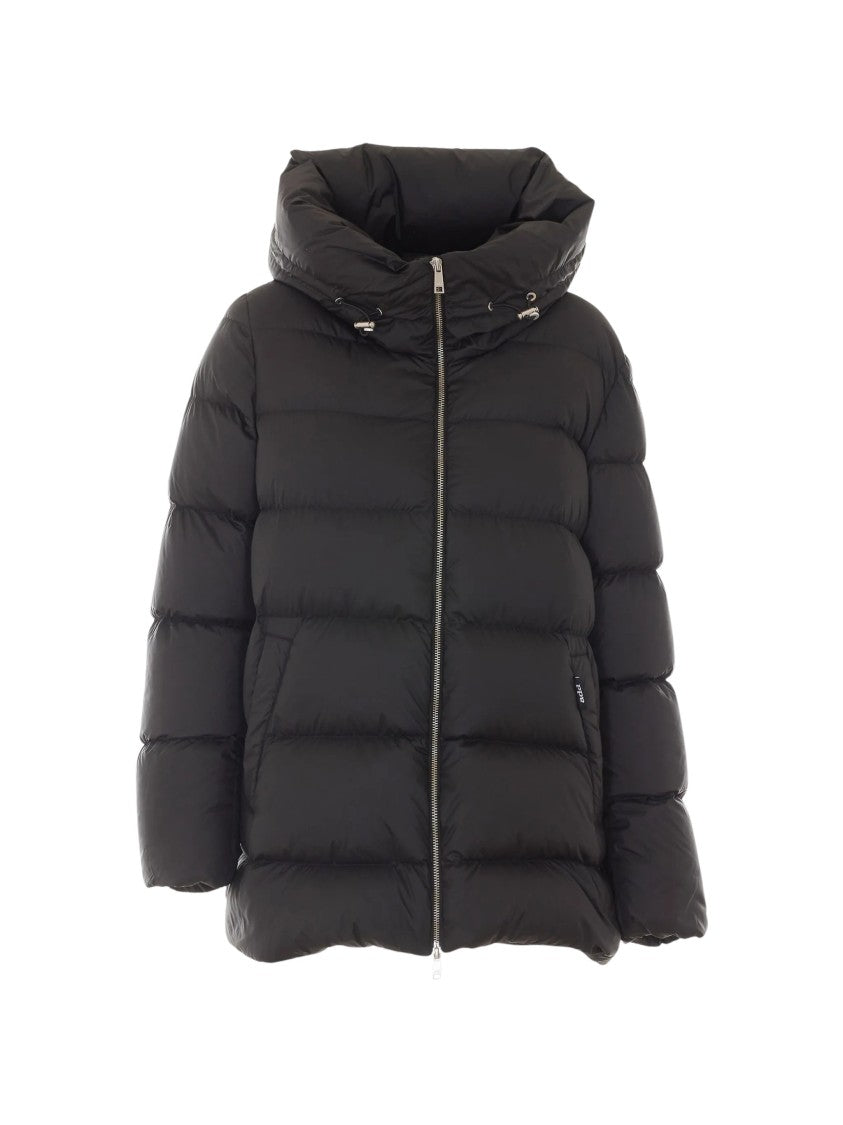 Add Cocoon Silhouette Puffer Jacket With Quilted Design And Utility Details