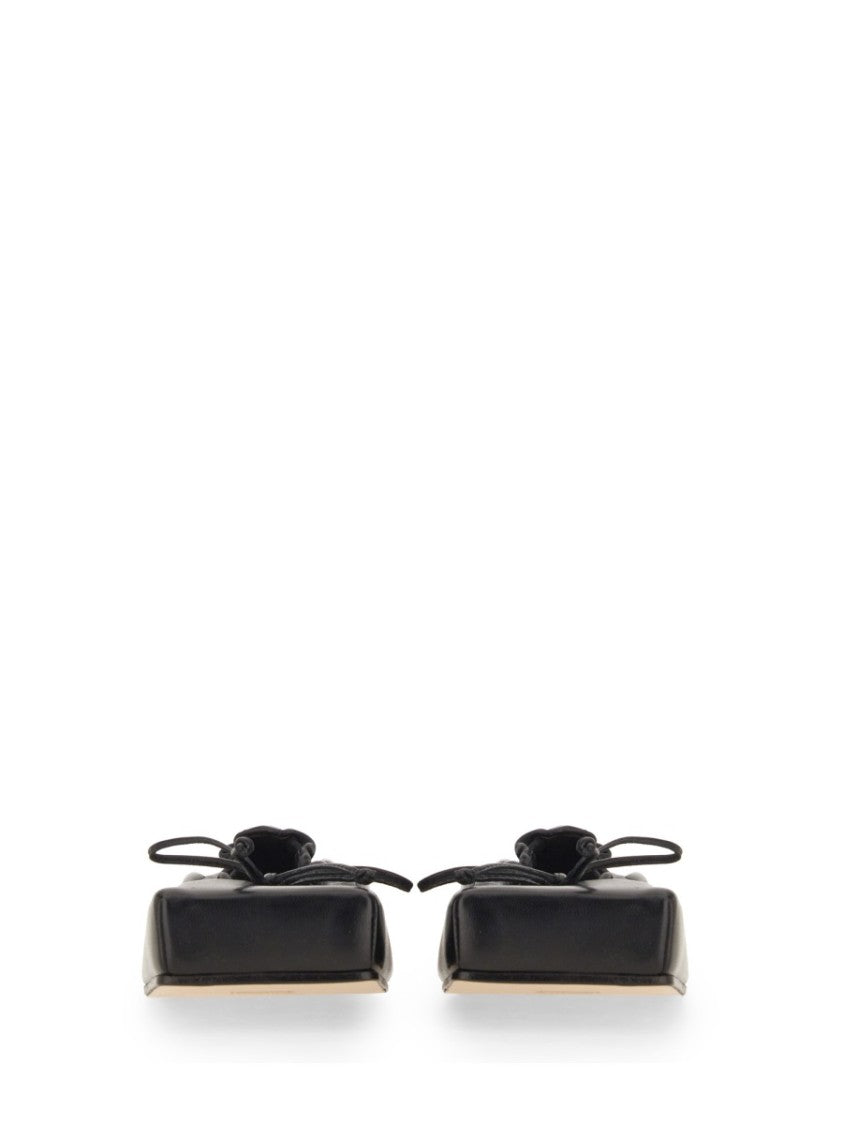 Jacquemus Black Square-Toe Shoes With Gathered Upper