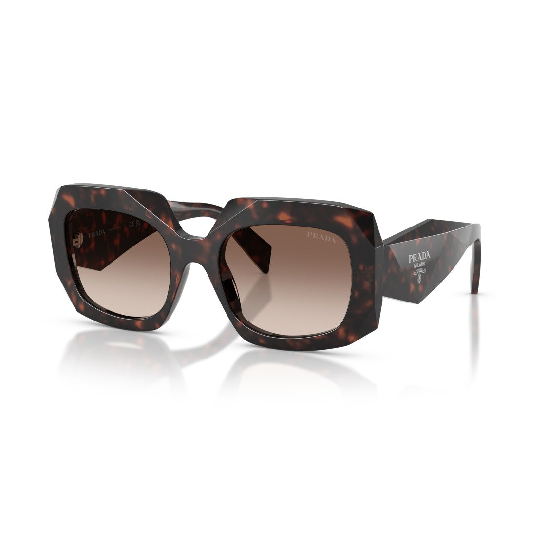 Prada 0Pr B23s Oversized Square Frame Tortoiseshell Sunglasses