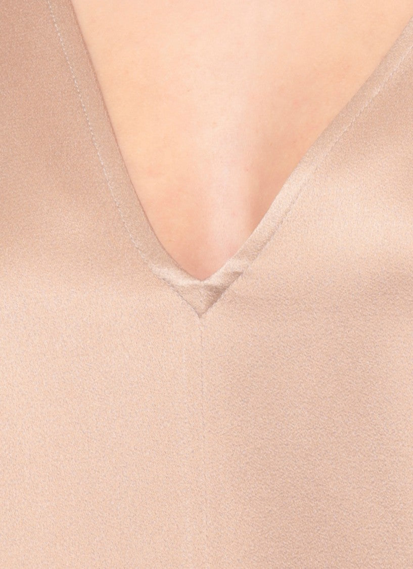 Antonelli Firenze Beige Bergamo Satin Tank Top