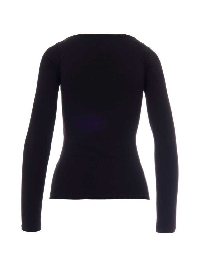 Elisabetta Franchi Fitted Long-Sleeve Top With Bold Buckle Detail