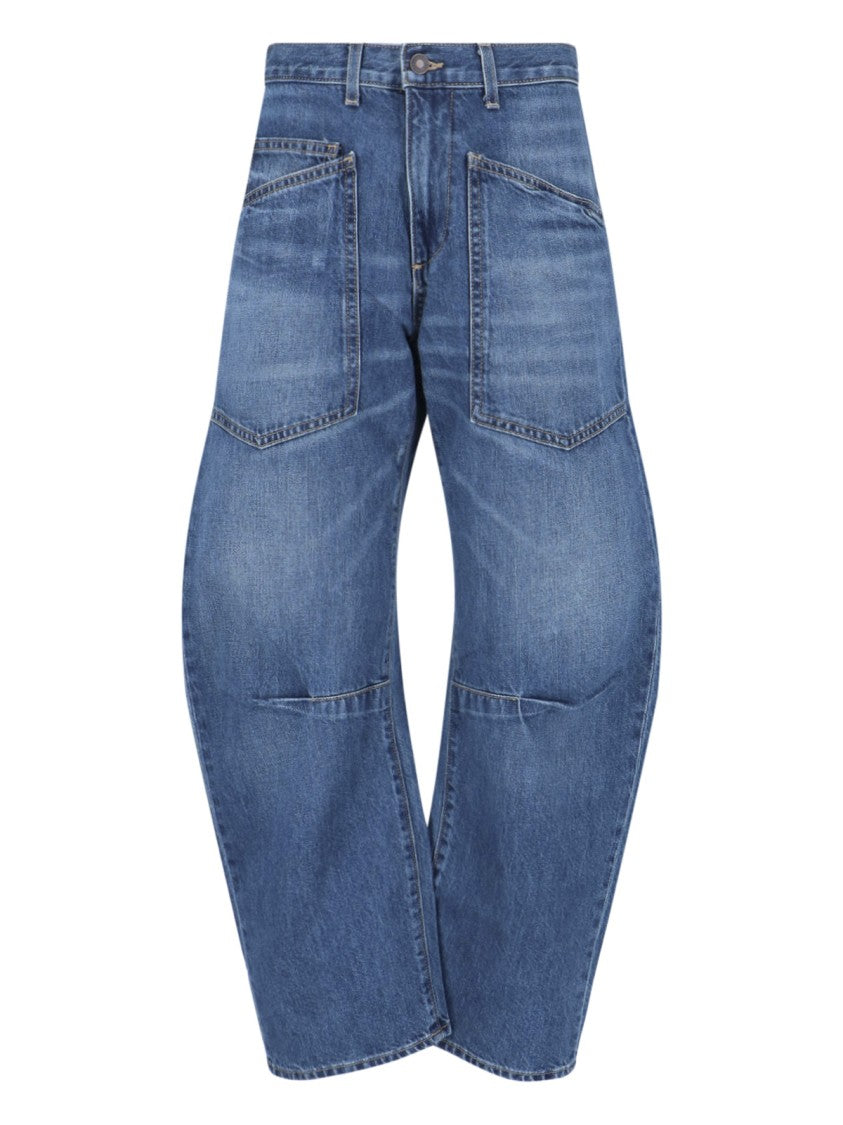 Nili Lotan Straight-Leg Denim Jeans With Mid-Rise Waist And Five-Pocket Design
