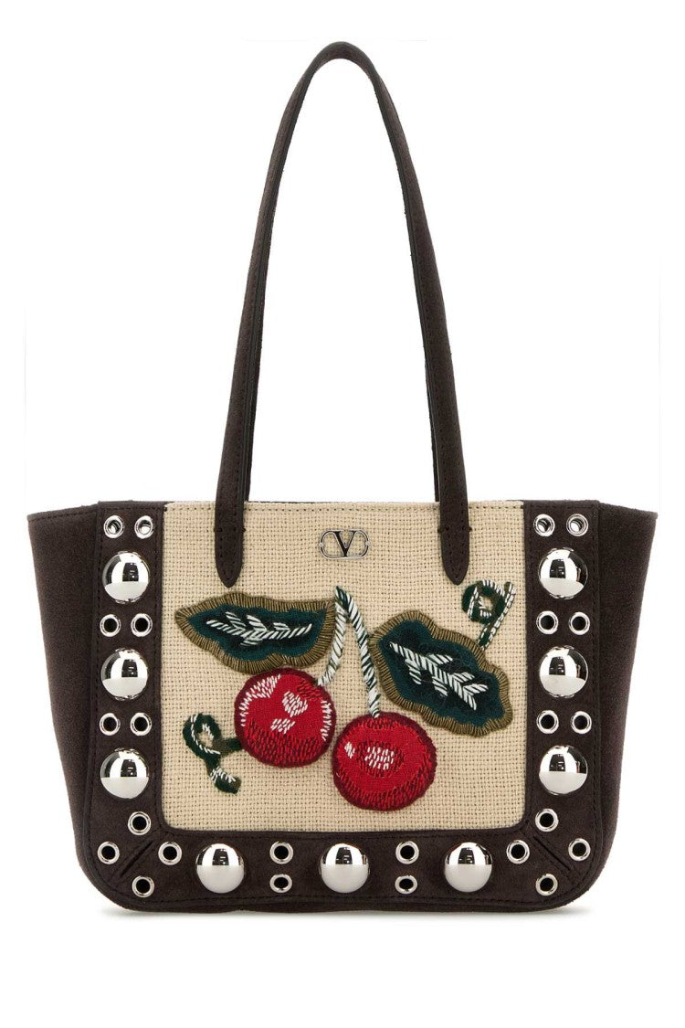 Valentino Garavani Brown Suede Mini Nellcôte Handbag