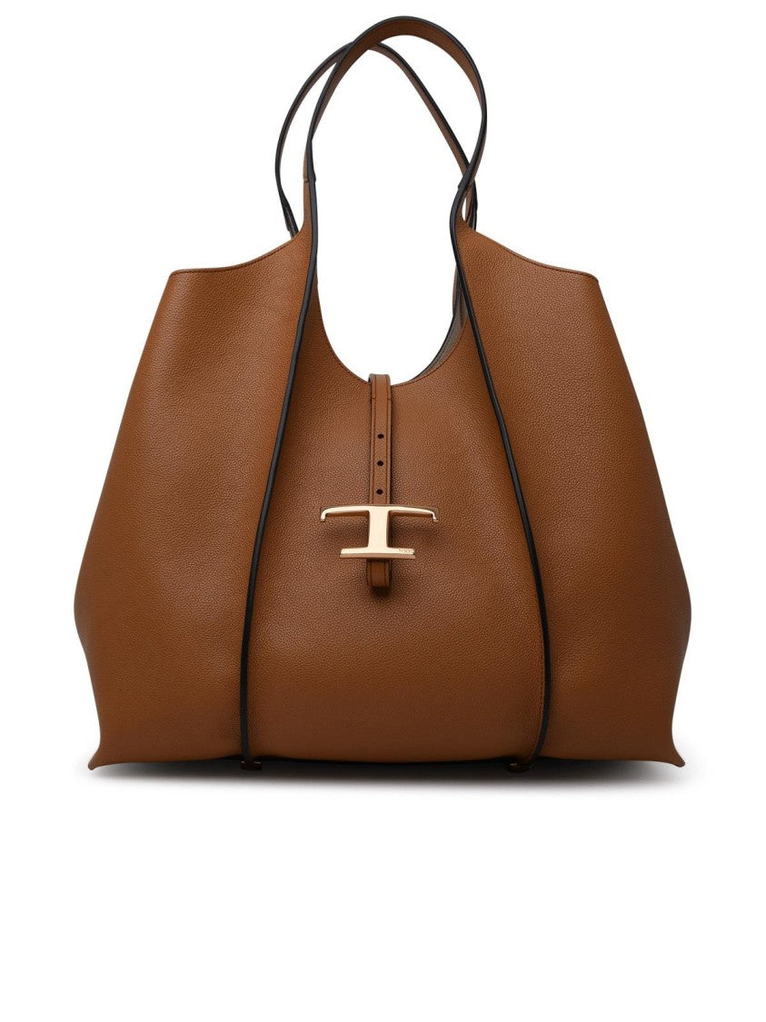 Tod's 'Timeless' Brown Leather Shopping Bag