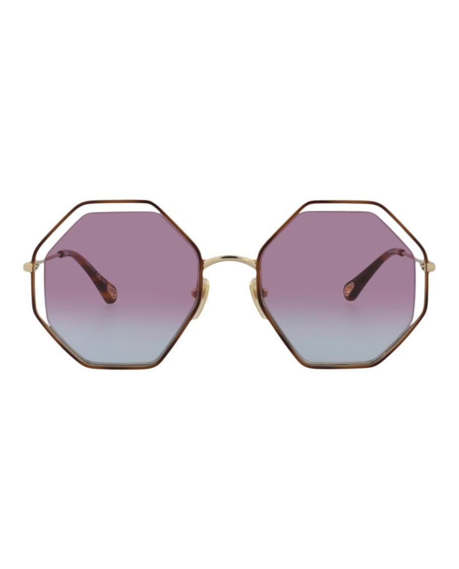 Chloé Square-Frame Metal Sunglasses