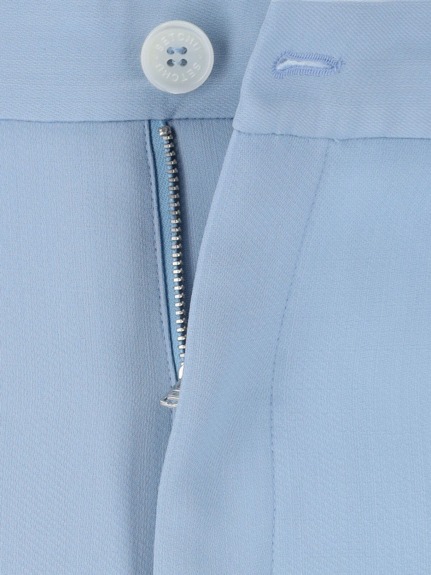 Setchu Light Blue Wool Blend Chino Pants