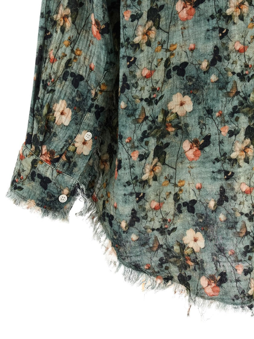 R13 Floral Ruffle Shirt