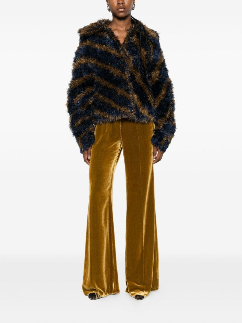 Forte Forte Wide-Leg Velvet Pants With Golden Hue