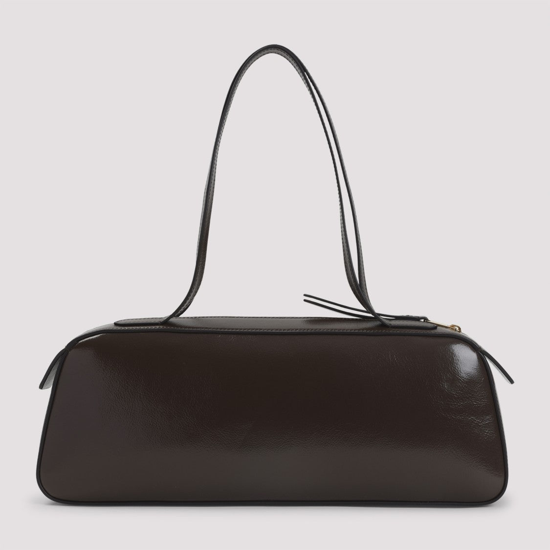 Khaite Rectangular Shoulder Bag In Rich Brown Calfskin Leather