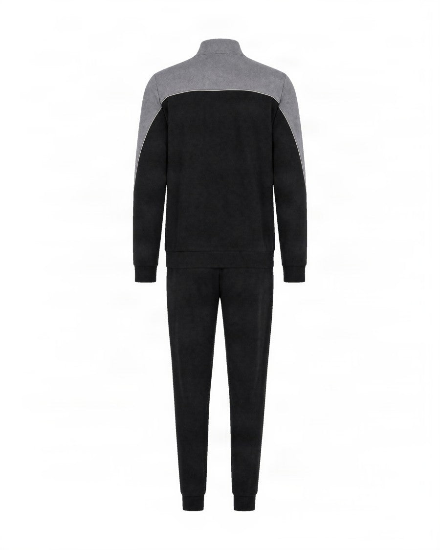 Ea7 Emporio Armani Black High-Performance Cotton-Blend Tracksuit