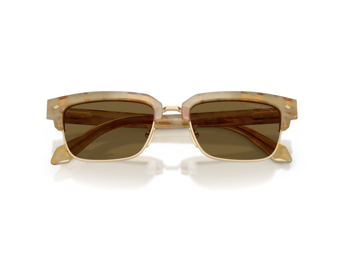 Giorgio Armani Gold 0Ar8243 Translucent Acetate Square Sunglasses