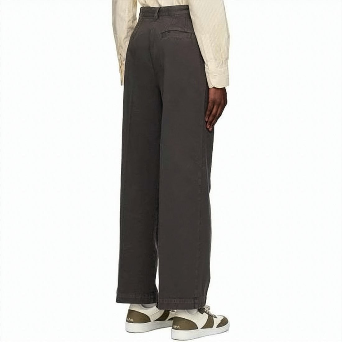 A.P.C. High Waist Straight Leg Pants In Smooth Cotton