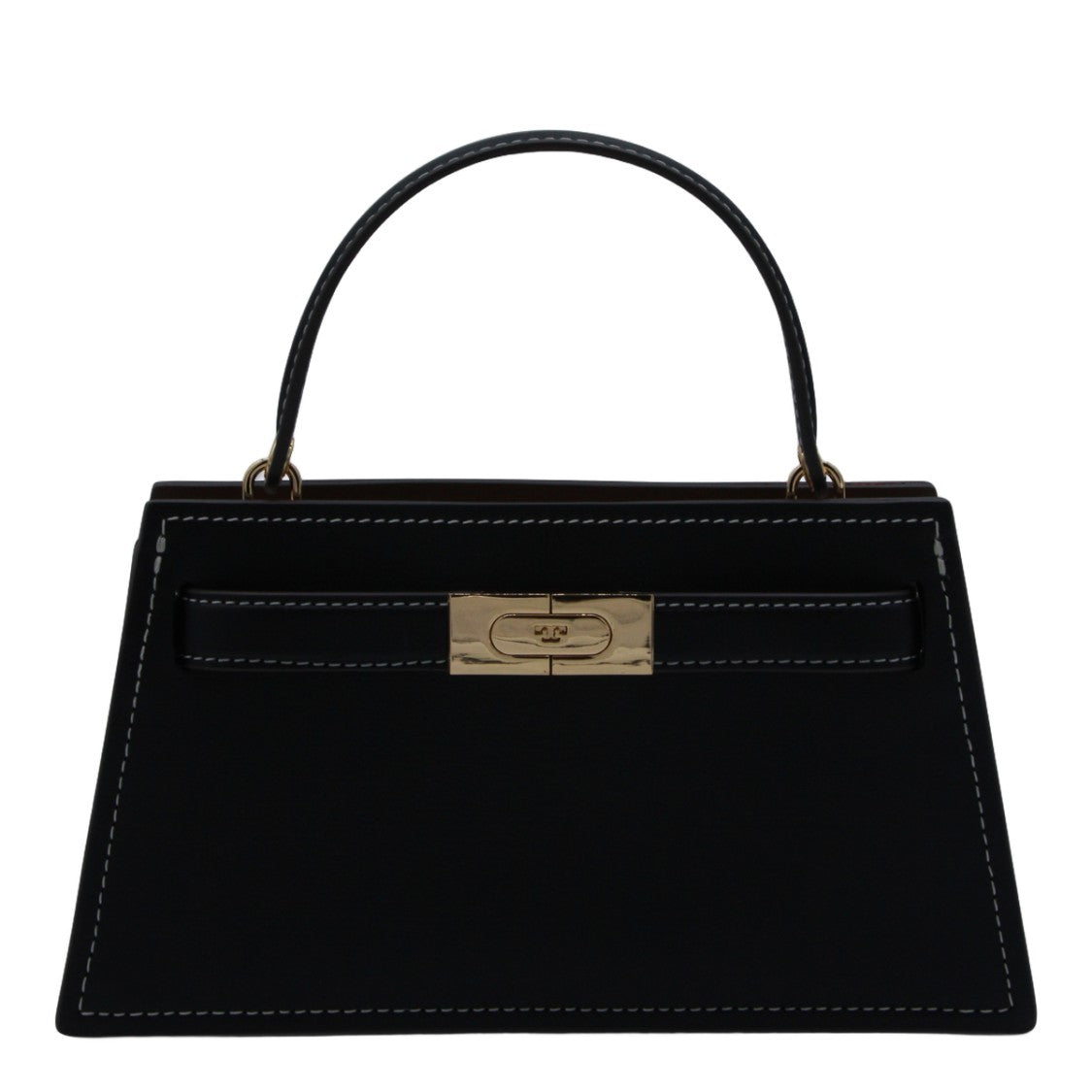 Tory Burch Trapezoidal Handbag With Gold-Tone Turn-Lock Closure
