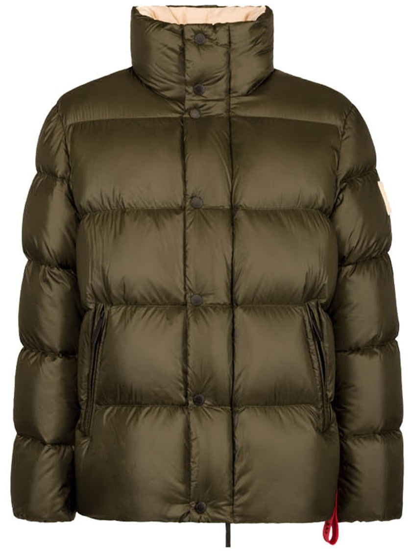 After Label High Collar Side Zip Quilted Down Jacket