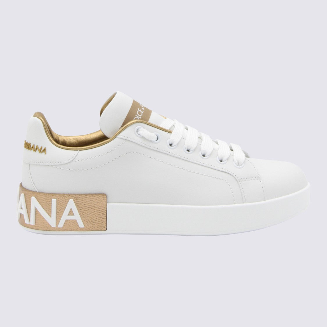 Dolce & Gabbana White Leather Portofino Sneakers