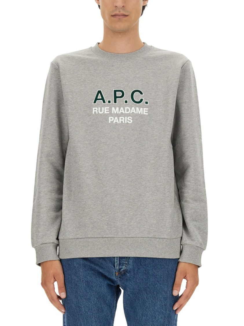 A.P.C. Logo Print Crew Neck Sweatshirt