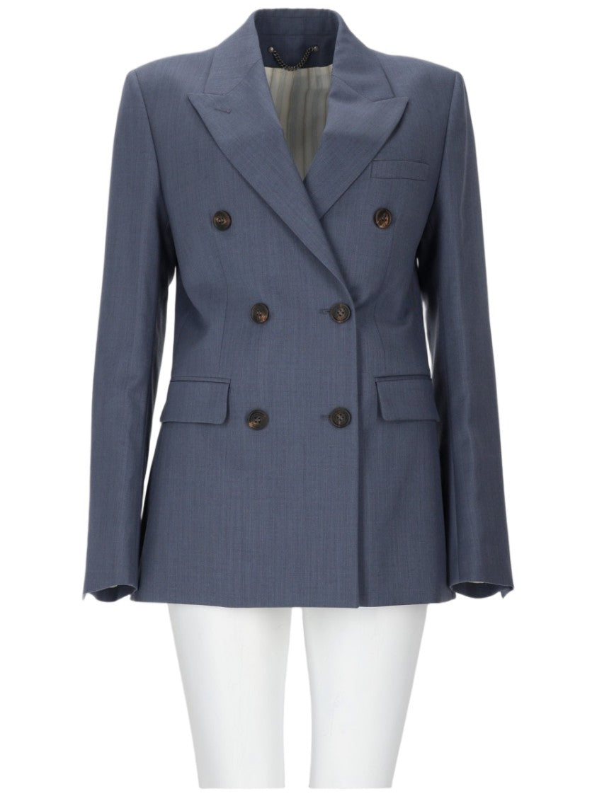 Golden Goose Baby Blue Virgin Wool Double-Breasted Blazer