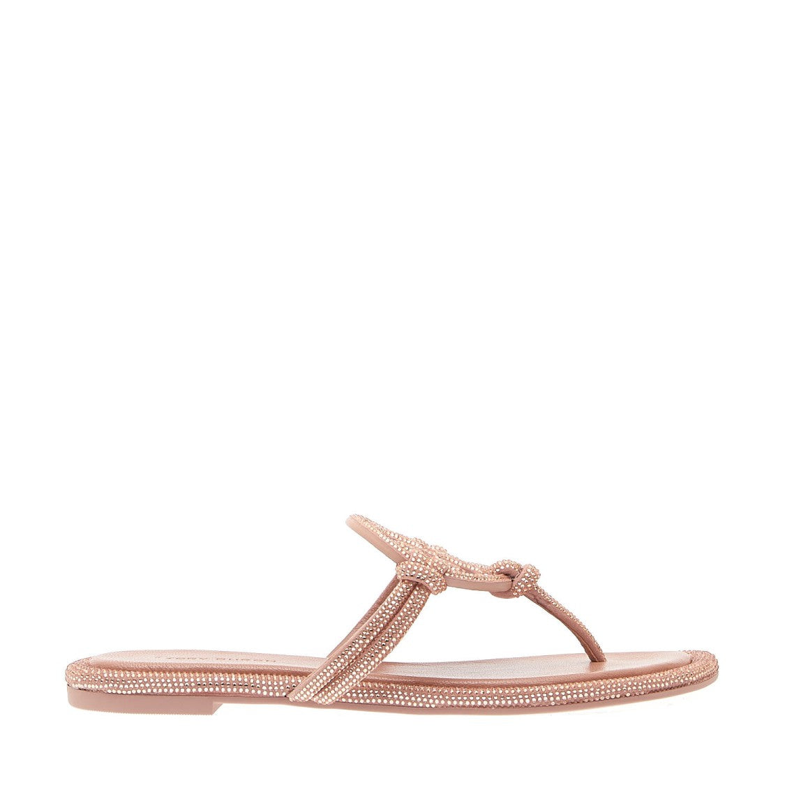 Tory Burch Miller Pink Flip Flops With Rhinestones
