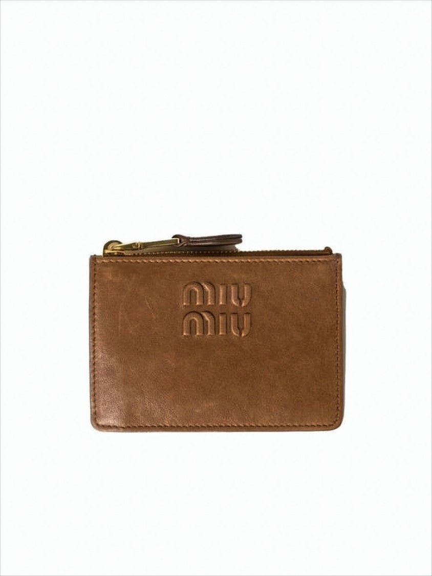Miu Miu Nappa Leather Wallet With Gold-Tone Zipper