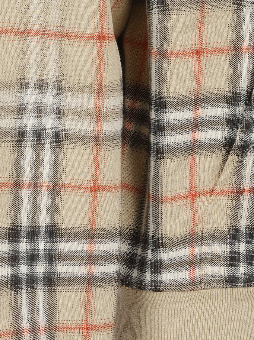 Burberry Gradient Check Cotton Hooded Sweatshirt
