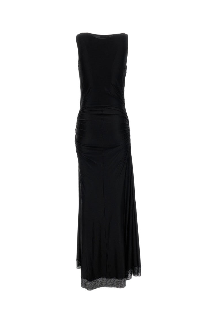 Rabanne Fluid Jersey Maxi Dress With Cowl Neckline And Sequin Detail