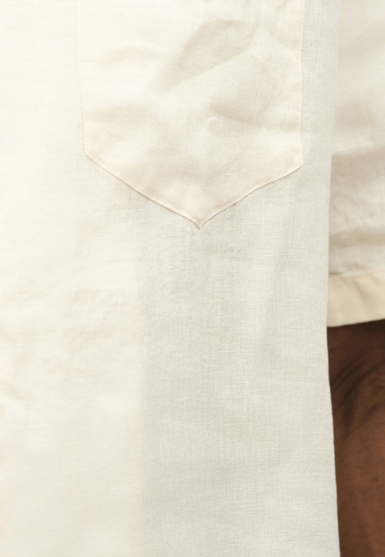 Lacoste Beige Relaxed Fit Linen Shirt