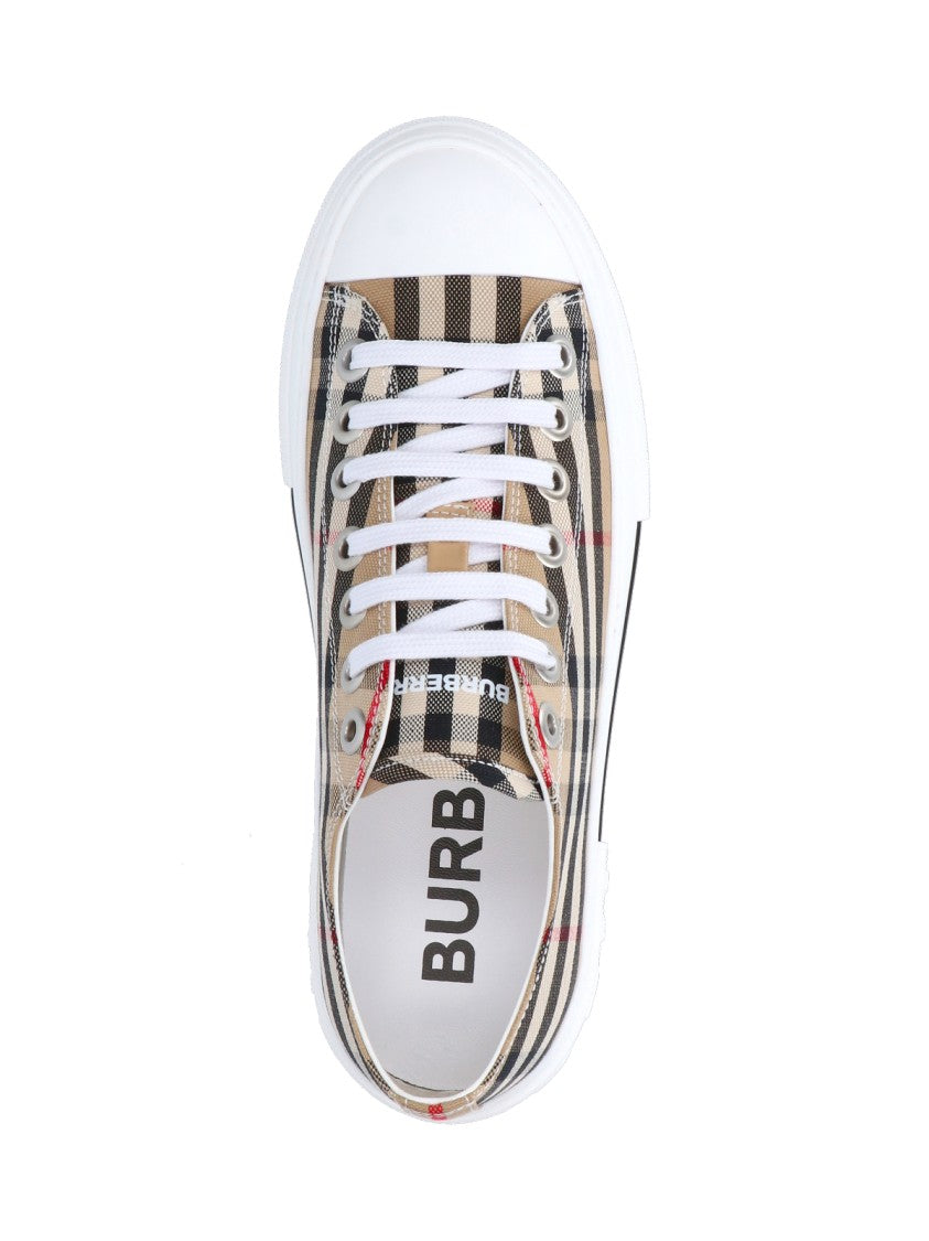 Burberry Check Pattern Low-Top Sneakers With Logo Accents