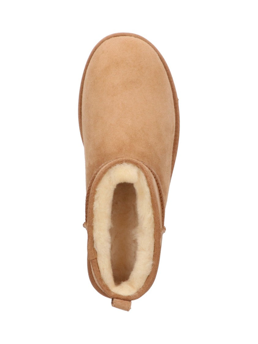 Ugg Brown Classic Ultra Mini Suede Shearling Boots