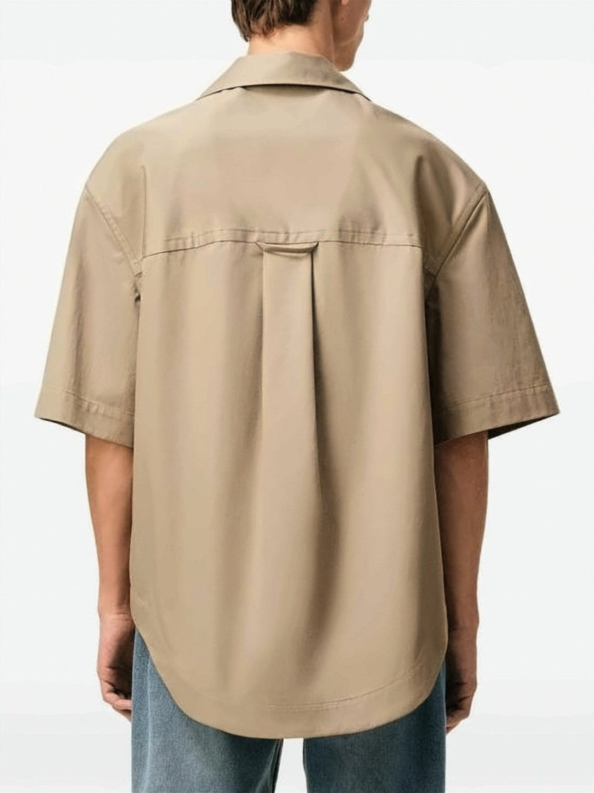Ami Paris Boxy Short-Sleeved Cotton Camp Shirt