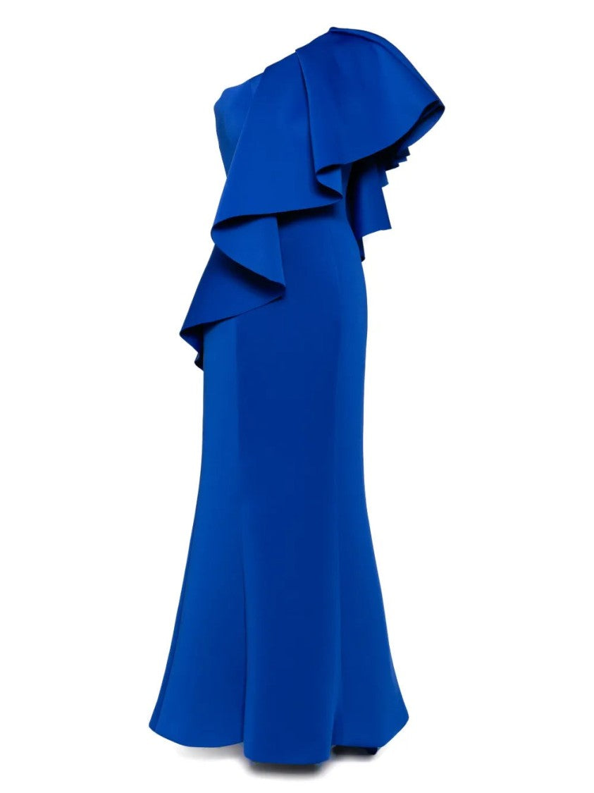Saiid Kobeisy Ruffled Scuba Long Dress