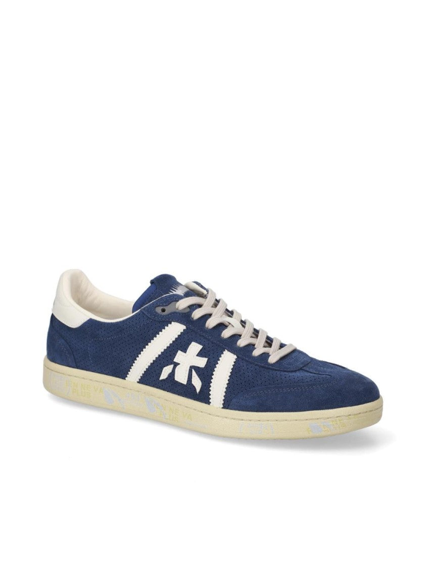 Premiata White Suede Lace-Up Sneakers