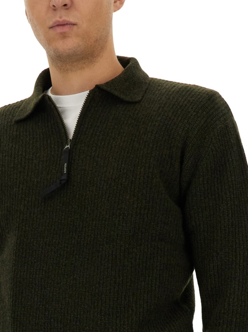 Aspesi Textured Ribbed Wool Jersey