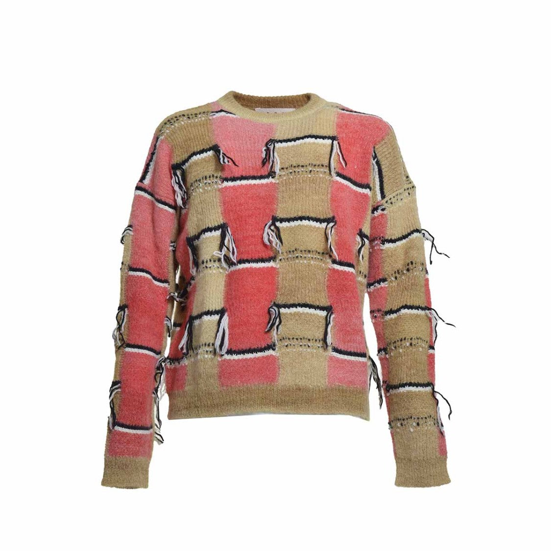 Marni Multicolor Intarsia Pattern Mohair Blend Sweater