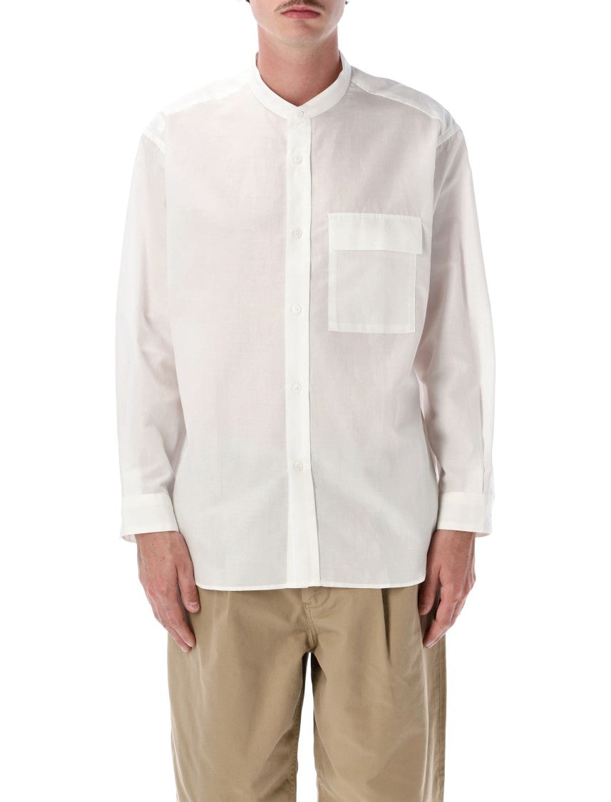 Still By Hand Pocketwork Shirt Band Collar Shirt