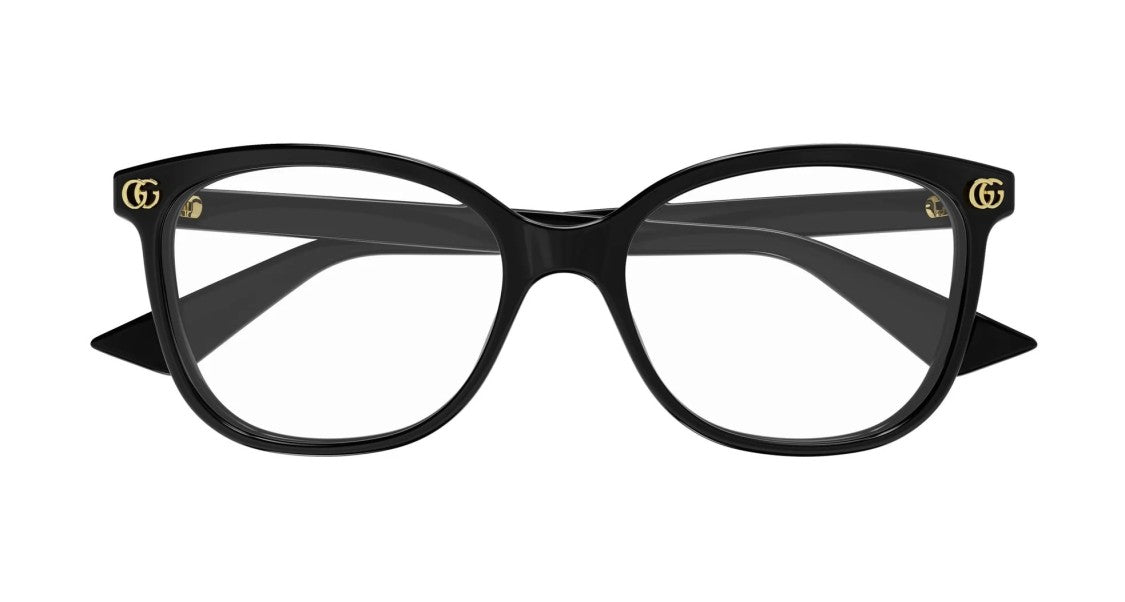 Gucci Black Gold Accents Oversized Round Frame Eyeglasses