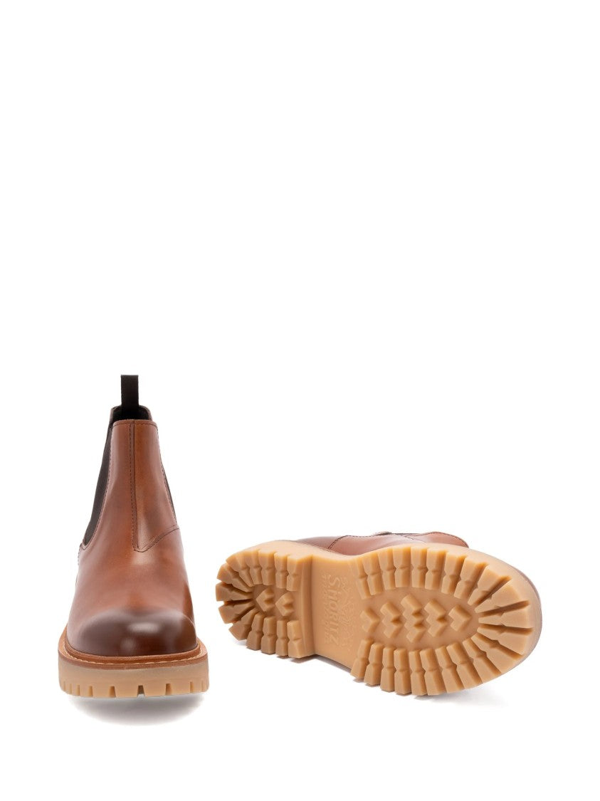 Prada Rich Brown Tronchetti Polished Leather Boots