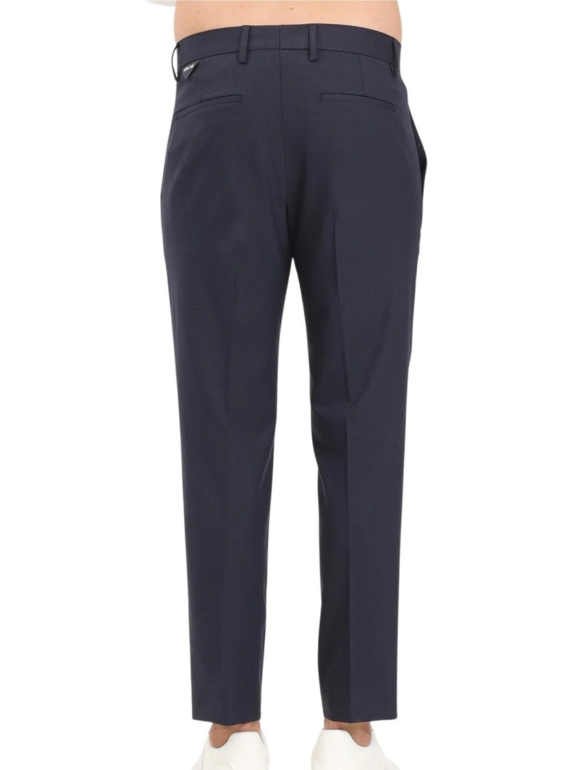 Golden Craft 1957 Blue Tapered Wool-Blend Trousers