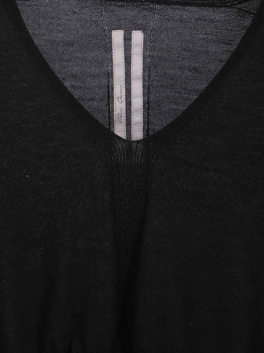 Rick Owens Black Wool Cropped Sweater