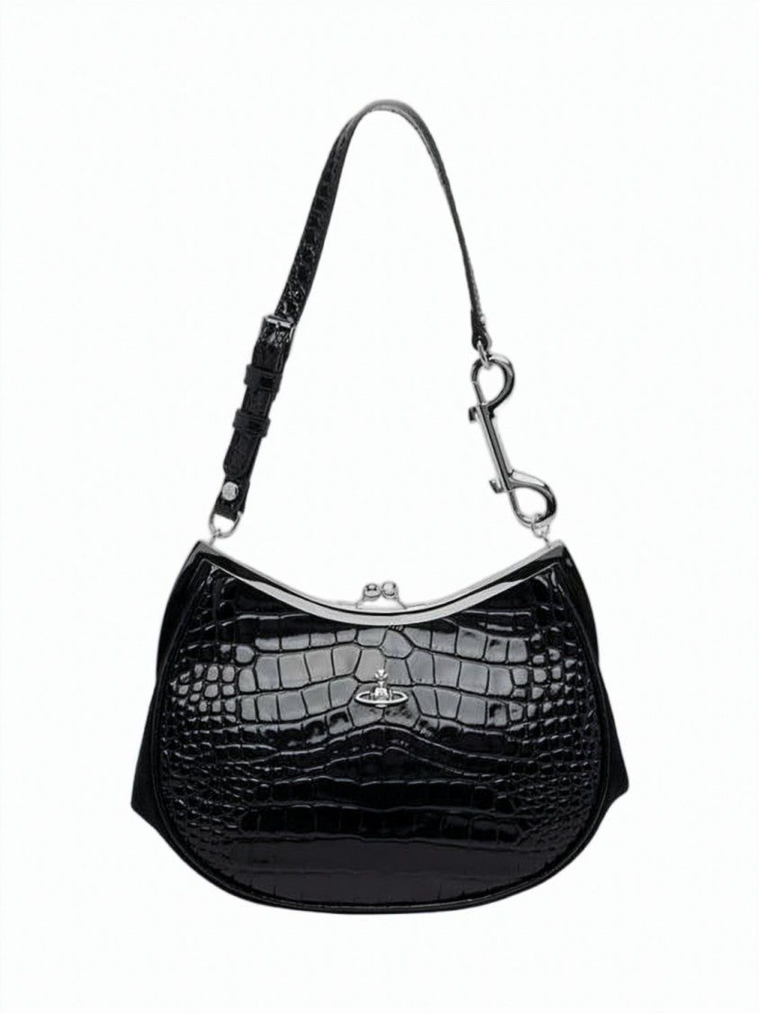Vivienne Westwood Crocodile-Embossed Calf Leather Tote Bag