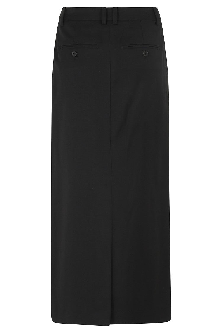 Dunst H-Line Midi Skirt With Neat Drape And Logo Embroidery
