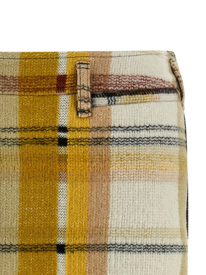 Missoni Textured Check Pattern Mini Skirt With Side Zip Closure