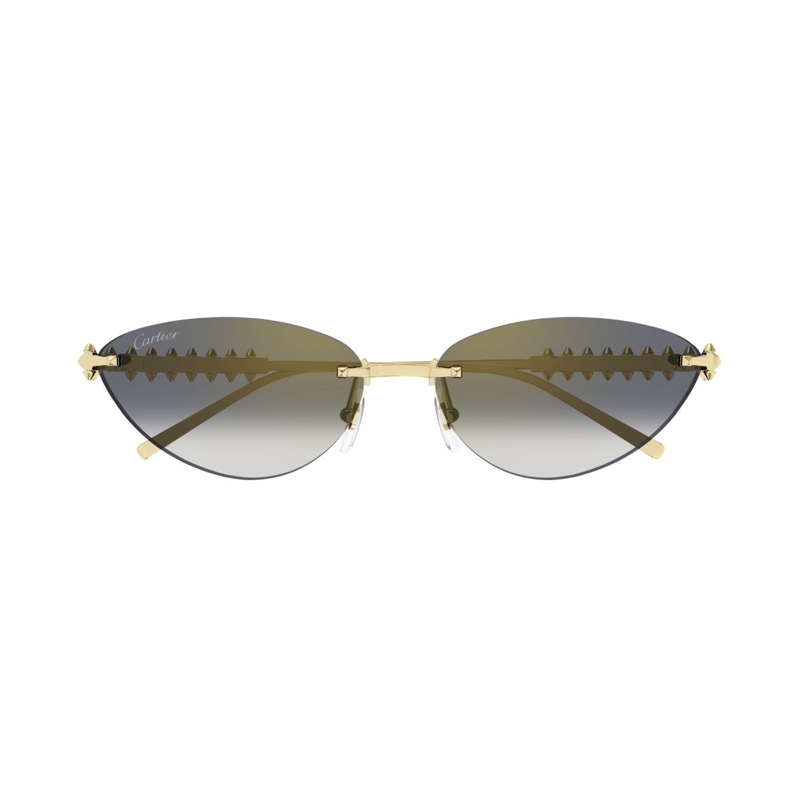 Cartier Rimless Sunglasses With Gradient Lenses And Pyramid Studs
