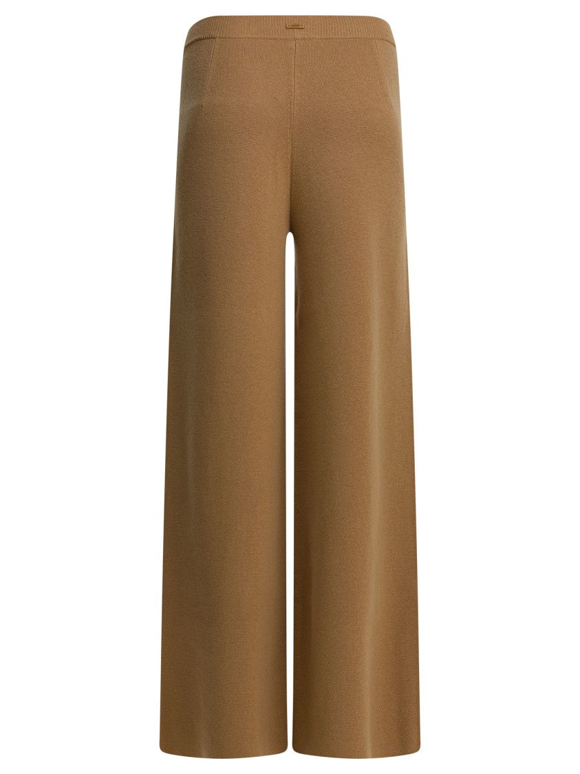 Max Mara Cropped Wide-Leg Trousers With Ribbed Waistband