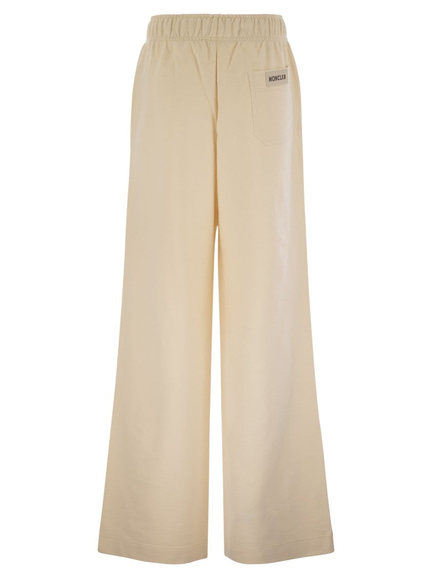Moncler Wide-Leg Cotton Sport Pants