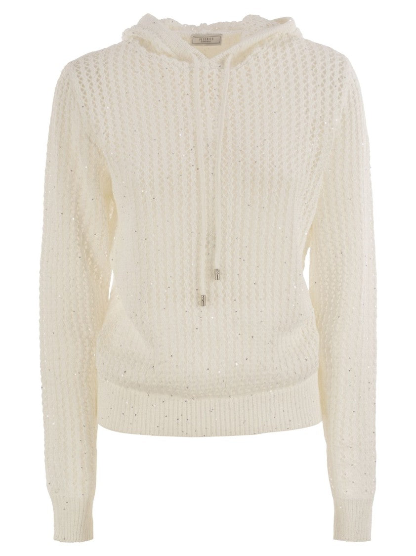 Peserico Pure Cotton Cordonet Jumper With Sequins