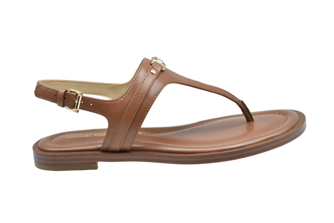 Michael Kors Brown Luggage Leather Molded Sole Sandals