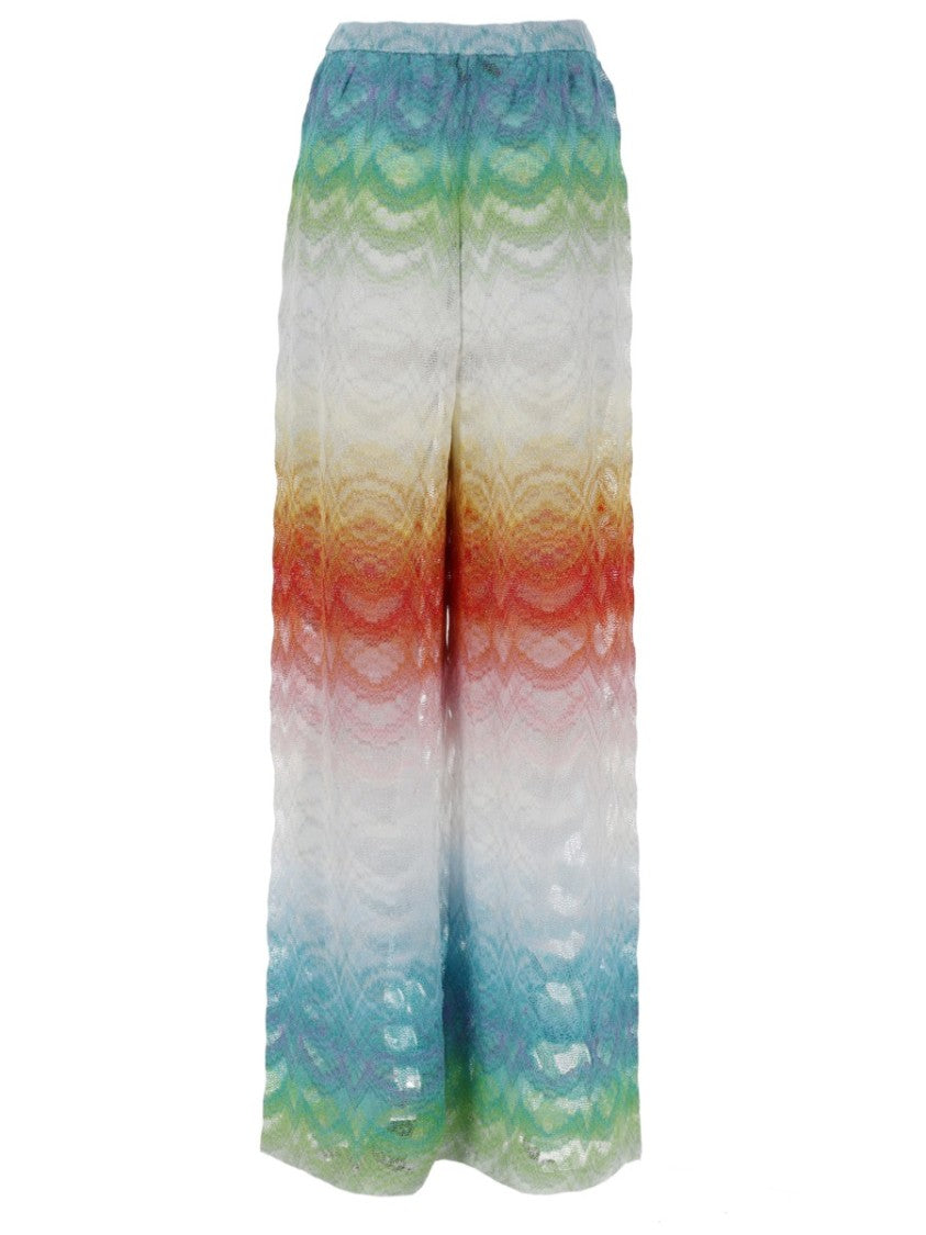 Missoni Gradient Rainbow Wave Viscose Trousers Pants