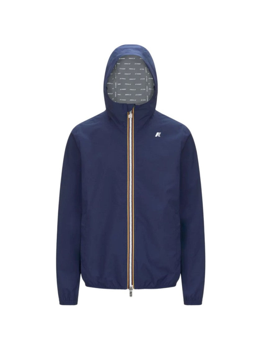 K-Way Blue Stretch Dot Zip Jacket