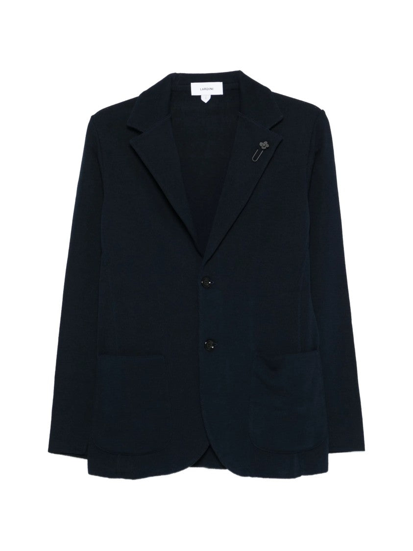 Lardini Black Knitted Tailored Cotton Jacket